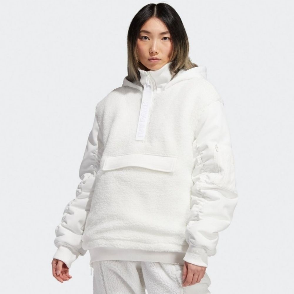 White Ivy Park 1/2 Zip Sherpa Unisex - M - Picture 3 of 10